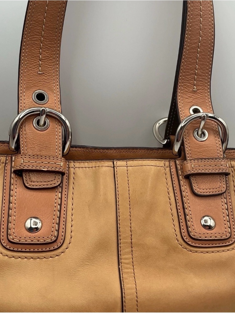Coach Vintage Soho Shoulder Tote in Tan and Brown